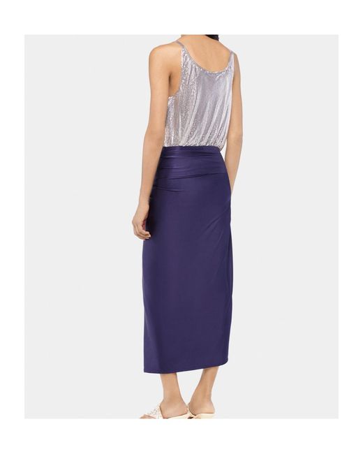 Rabanne Blue Rabanne Midi Piercing Jersey Skirt