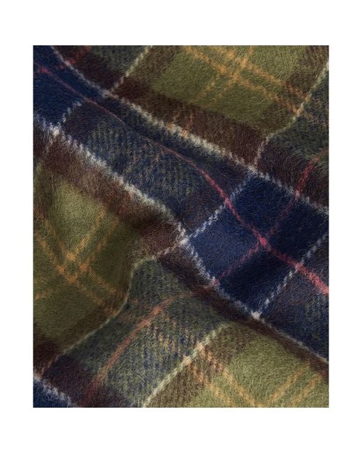 Barbour Blue Tartan Lambswool Scarf for men