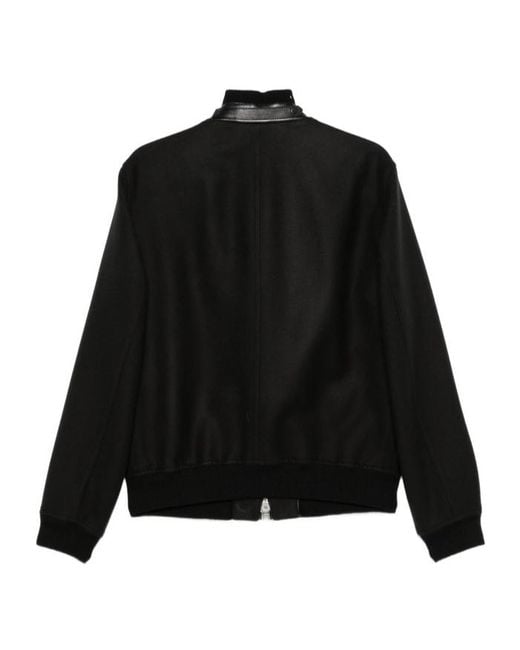 Tom Ford Black Leather-Trim Bomber Jacket for men