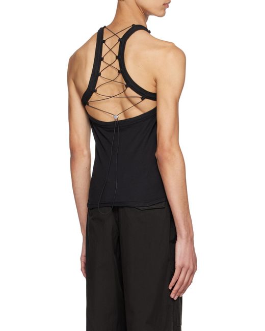 Dion Lee Black Lock Cotton Tank Top for men