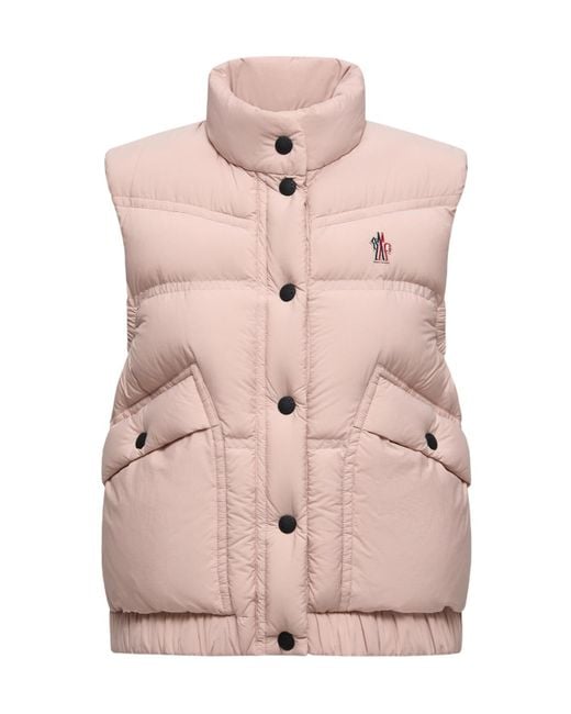 Moncler Pink Grenoble Baise Padded Gilet