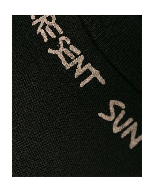 Saint Laurent Black Slogan Detail T-Shirt