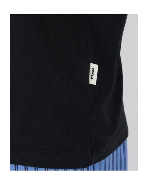 Tekla Black Organic Cotton Short-Sleeved T-Shirt for men