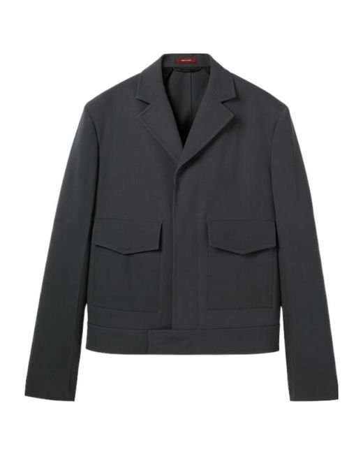 Gucci Black Pocket Detailed Collared Jacket for men