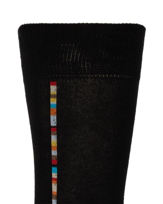 Paul Smith Black Pack Of Three Stripe Detailed Socks for men