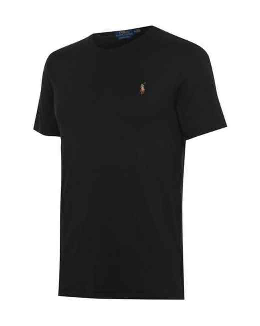 Polo Ralph Lauren Black Short-Sleeved Round Collar T-Shirt for men