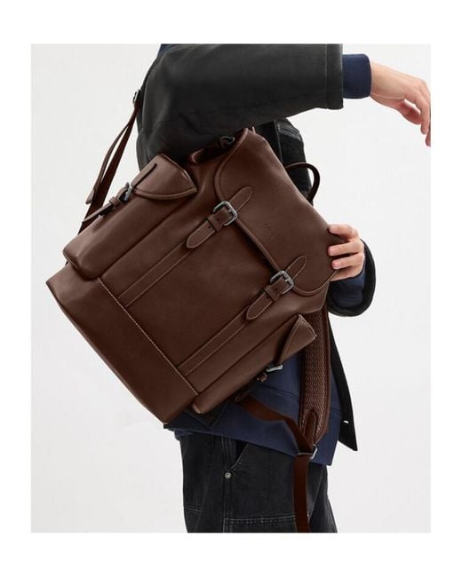 COACH Brown Hitch Backpack (Maple) Backpack Bags for men