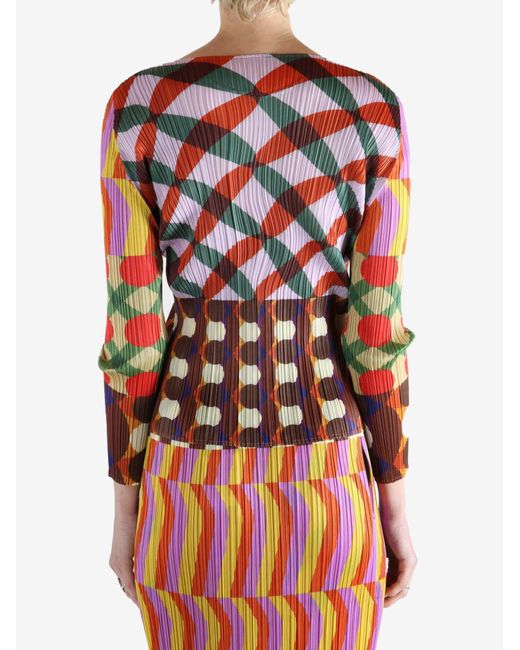 Pleats Please Issey Miyake Red Pleats Please Issey Miyake Harmony Shirt
