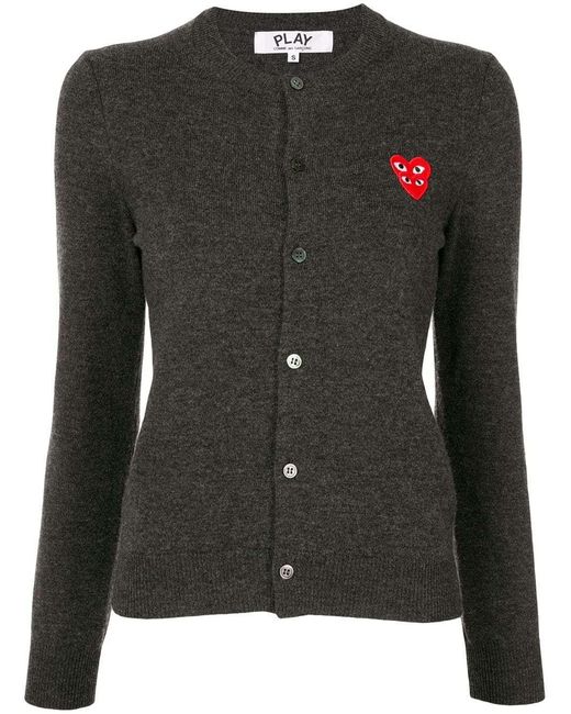 COMME DES GARÇONS PLAY Black Logo-Embellished Cardigan