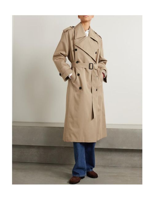 Co. Natural Belted Double-Breasted Tton-Blend Twill Trench At