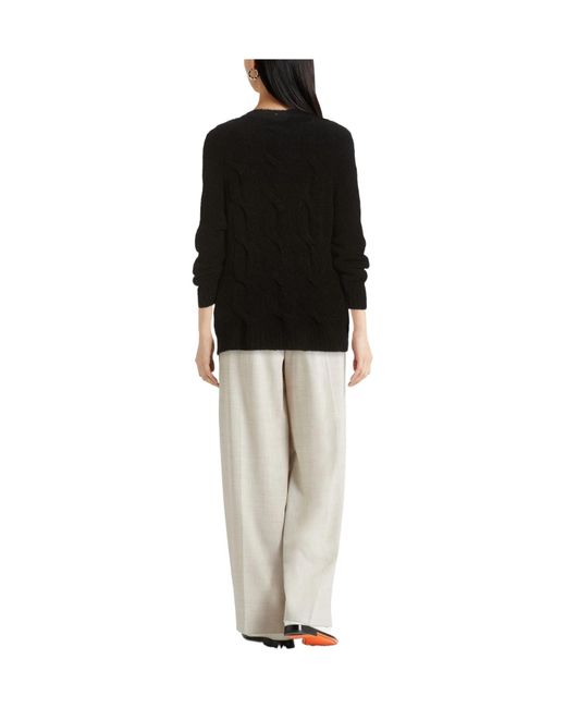 Sportmax Black Solid Color Knit Sweater