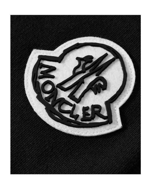 Moncler Black Solid Color Cuffed Sweatpants for men