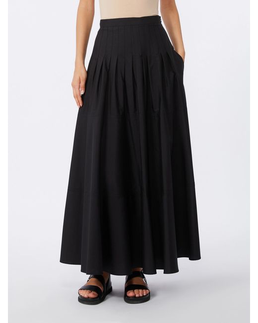 Max Mara Black Studio Opera Pleated Skirt
