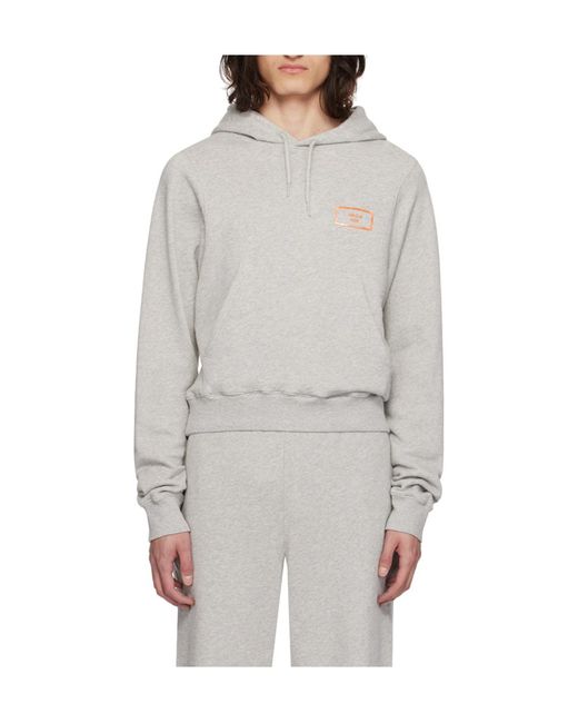 Martine Rose Gray Logo-Appliqué Cotton Hoodie for men