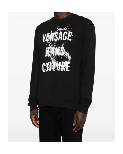 Versace Jeans Black Couture Logo Print Sweatshirt for men