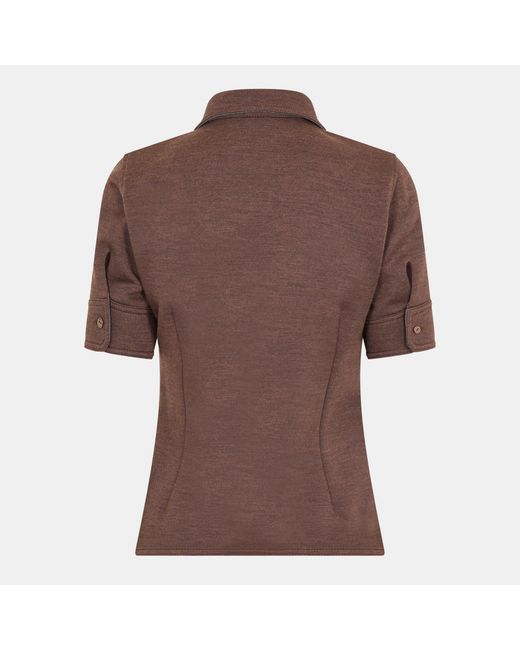 Gucci Brown Short-Sleeve Patterned Shirt