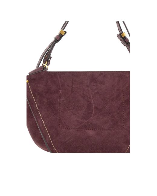 Gianni Chiarini Purple Bloom Stitch Detail Shoulder Bag