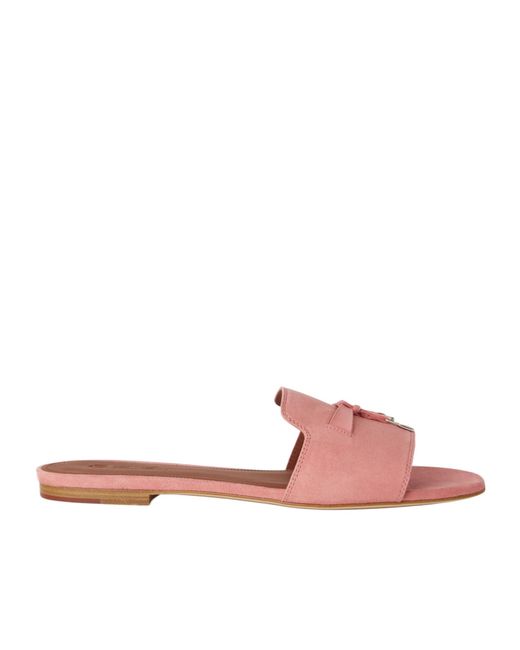 Loro Piana Pink Round Head Slippers