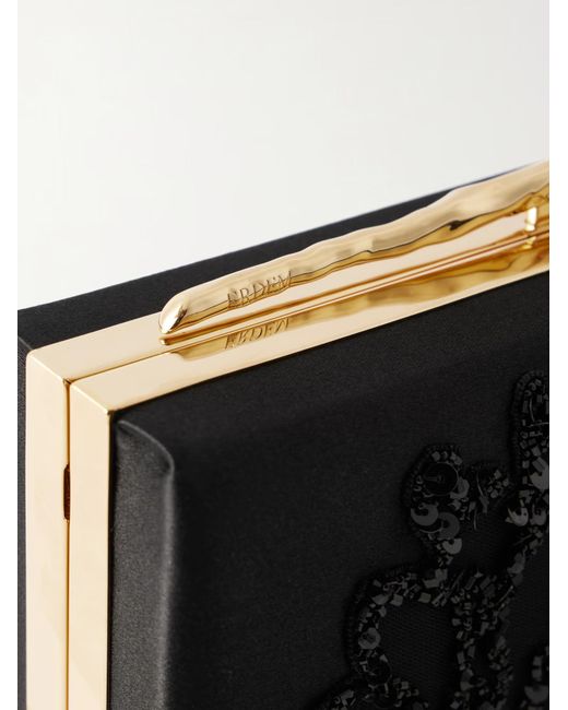 Erdem Black Bloom Minaudière Clutch Bag