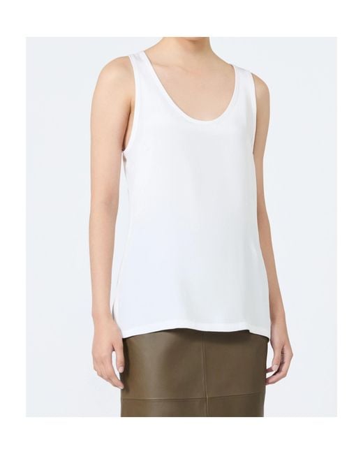 Max Mara White Scoop Neck Sleeveless Tank Top