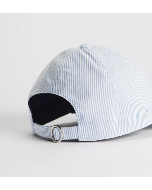 Dior White Striped Baseball Cap