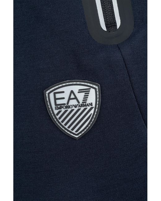 EA7 Blue Logo Patch Tapered Track Pants for men