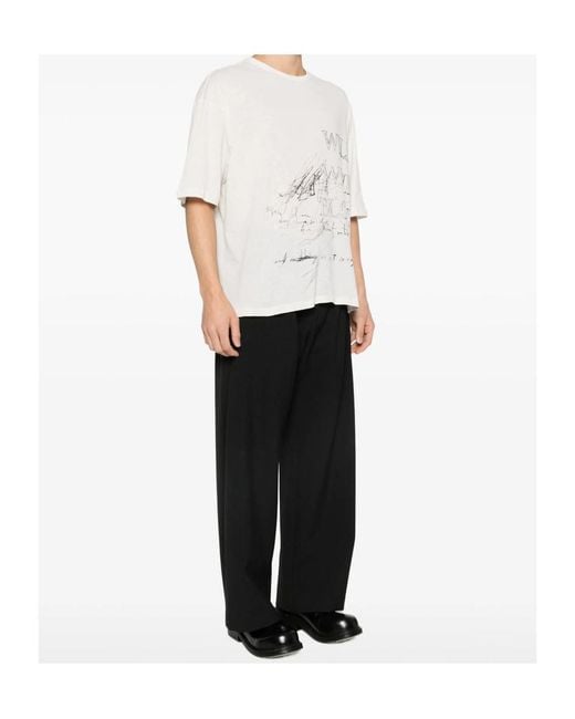Ann Demeulemeester White Dieter Wild Wind Blows High Comfort T-Shirt for men