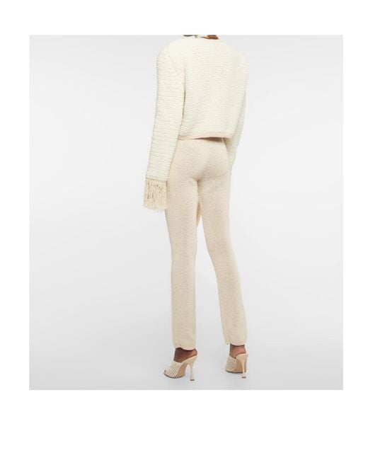 Magda Butrym Natural Crochet High-Rise Slim Pants