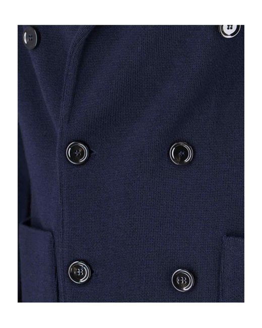 Lardini Blue Double Breasted Knitted Blazer for men