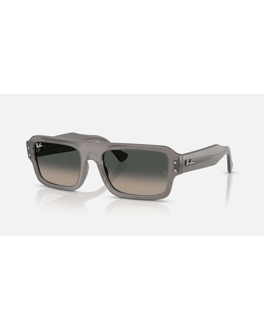 Ray-Ban Gray Lukas Rectangular Sunglasses for men