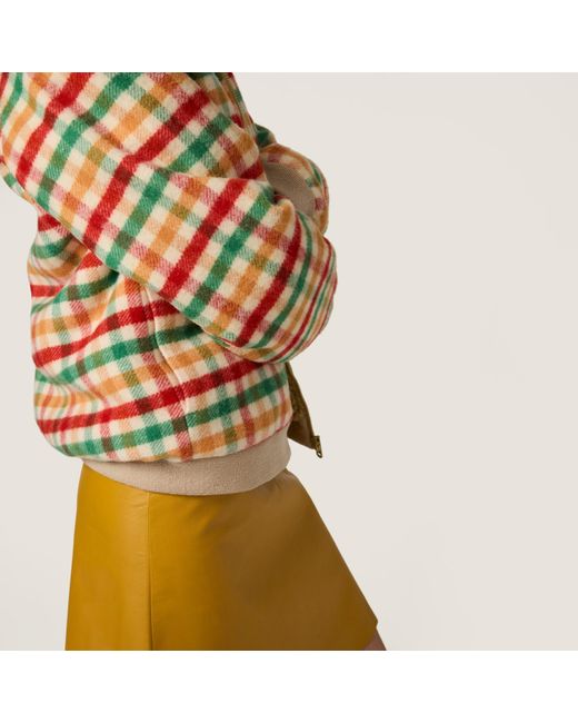 Miu Miu Multicolor Logo-Patch Zipped Jacket