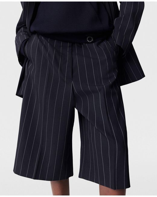 Stella McCartney Blue Tailored Pinstripe Shorts