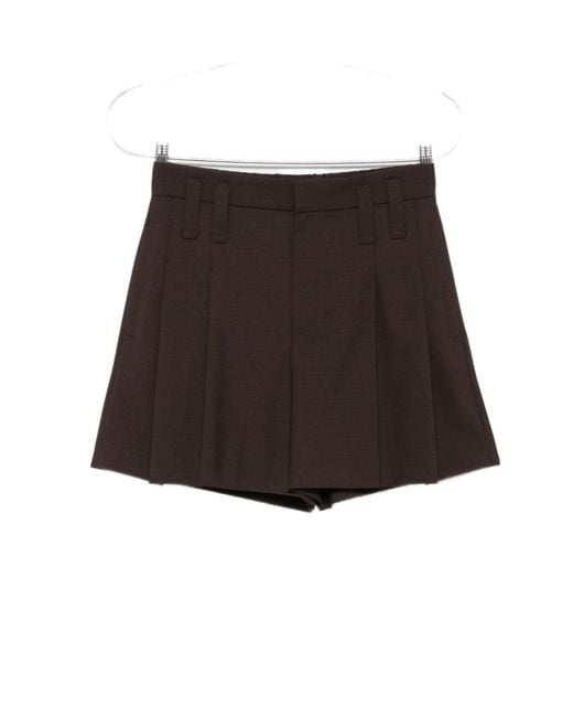 Brunello Cucinelli Black Pleated Tailored Shorts