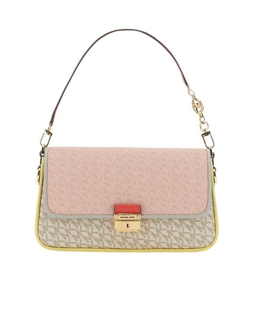 Michael Kors Pink Bradshaw Logo-Print Shoulder Bag