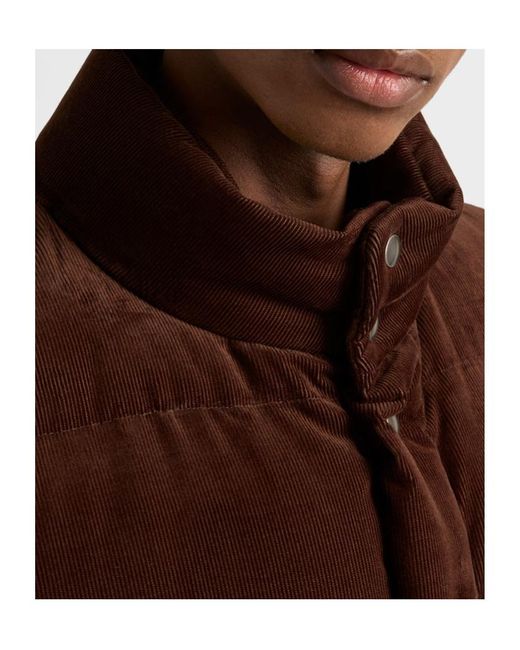 Prada Brown Triangle-Logo Button-Up Jacket for men