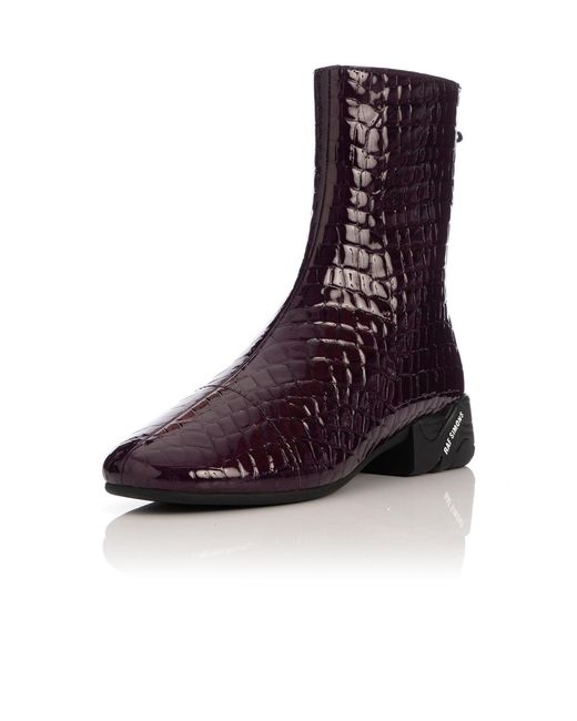 Raf Simons Brown Solaris Mock-Croc Ankle Boots