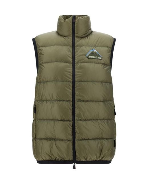 Moncler Green Spliced Down Vest for men
