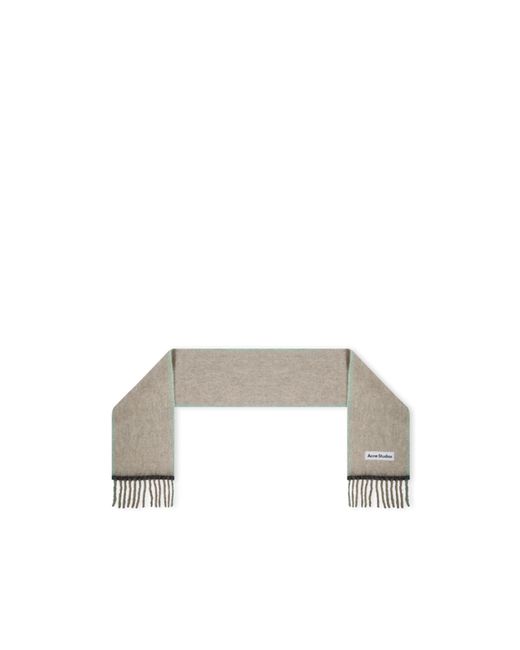 Acne White Vally Logo Scarf for men