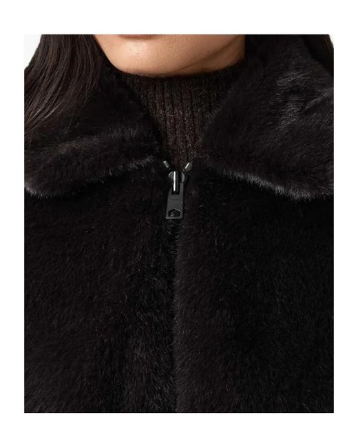 AllSaints Black Saye Zip Collar Jacket