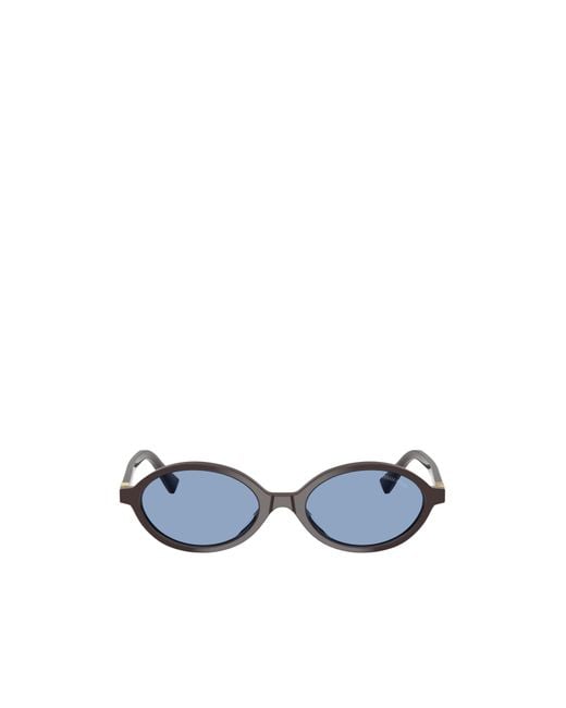 Miu Miu Blue Eyewear Oval-Frame Sunglasses