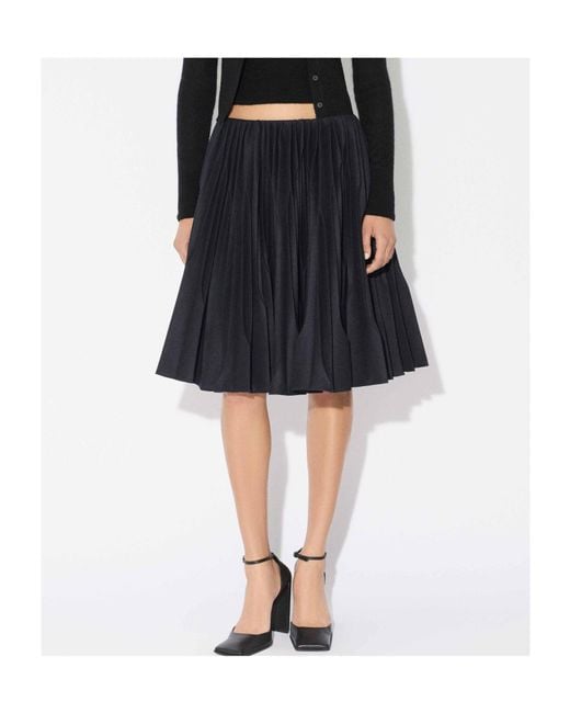 Alaïa Blue Pleated Midi Skirt