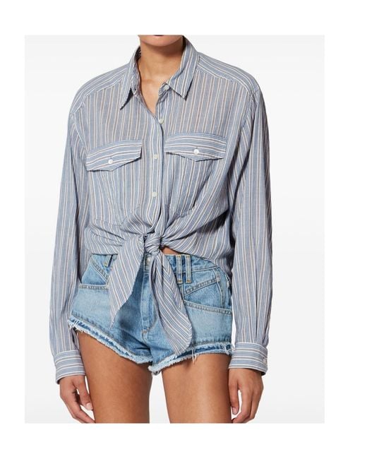 Isabel Marant Gray Étoile Nath Long-Sleeved Shirt