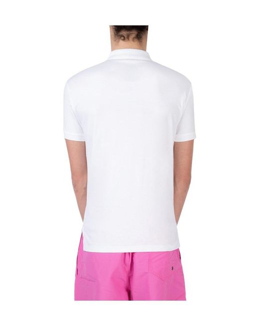 Polo Ralph Lauren White Embroidered Logo Polo Shirt for men