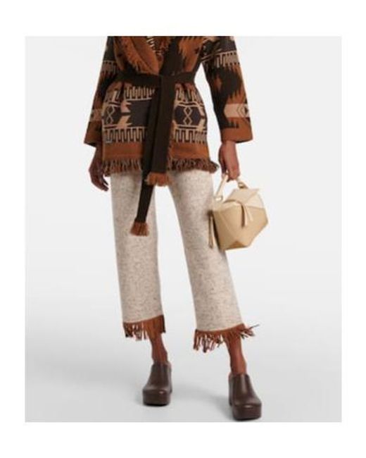 Alanui Natural Fringed Wool-Blend Pants