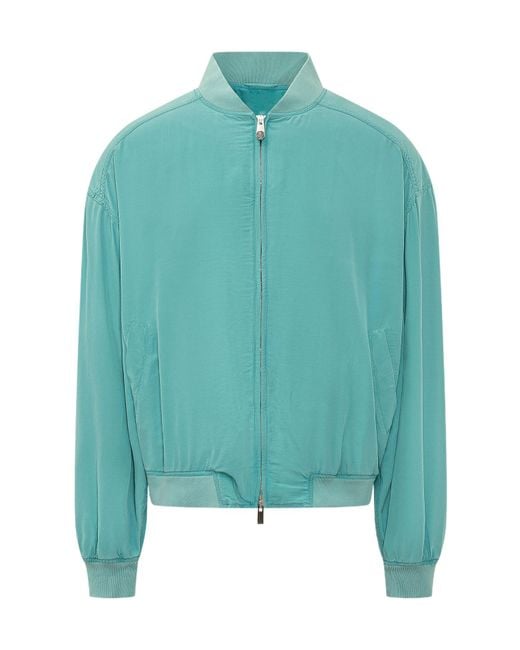 Versace Green Overdye Bomber Jacket for men