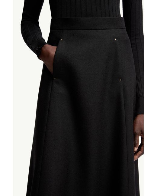 Moncler Black Mouliné Midi Skirt