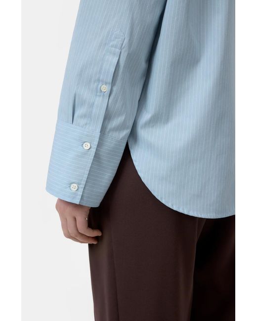 Closed Blue Long-Sleeve Striped Cotton Shirt