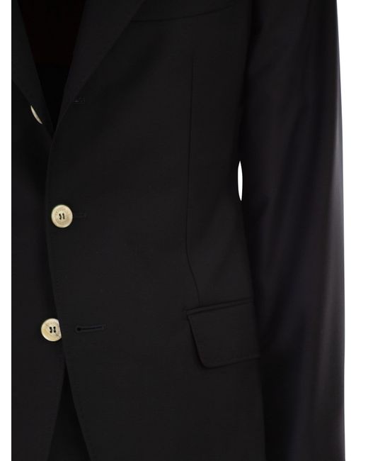 Brunello Cucinelli Black Button-Up Suit for men