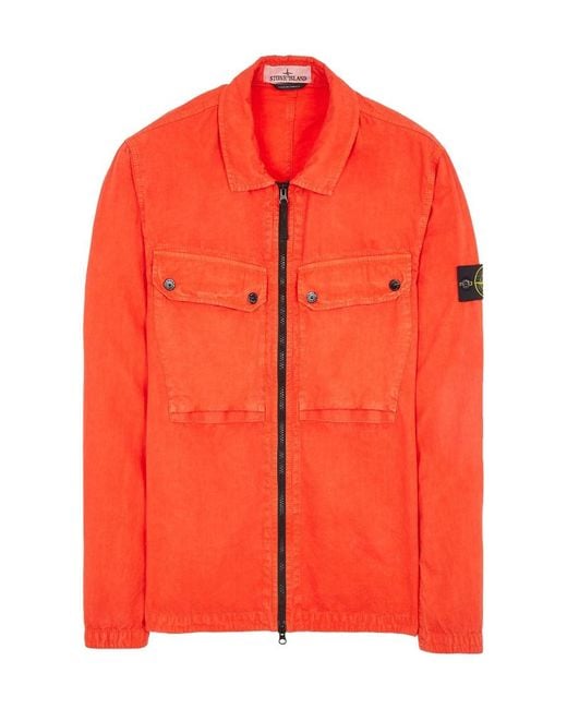 Stone Island Red Logo Decal Casual Jacket for men