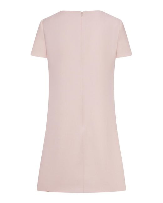 Valentino Pink Bow Detailed Short-Sleeved Dress